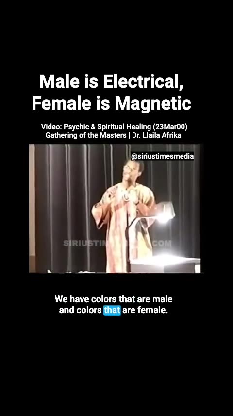 Male is Electric and Female is Magnatic