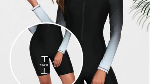 Halcurt Women's Boyleg One Piece Rash Guard with Built in Bra