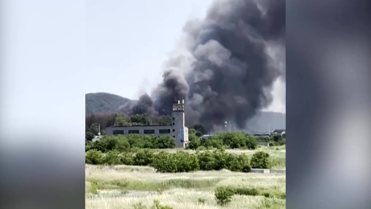 Video shows smoke billowing after South Korean navy plane crashes