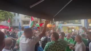 You can stick your Palestine up your arse. Northern Ireland football fans react to hamas rally