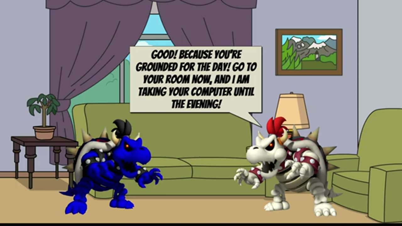 Dark Dry Bowser Skips Detention/Gets Grounded