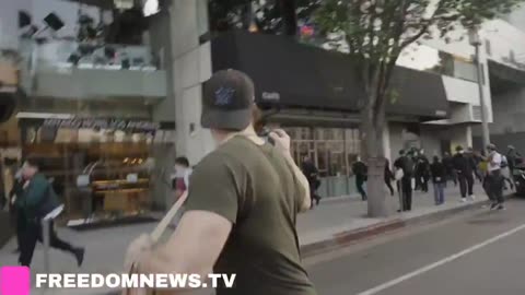 LAPD fire at rioters as they try to disperse ANTI-ICE demonstrations in Los Angeles