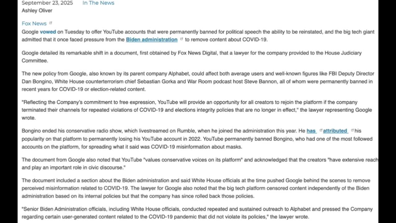 Google to reinstate banned political speech accounts