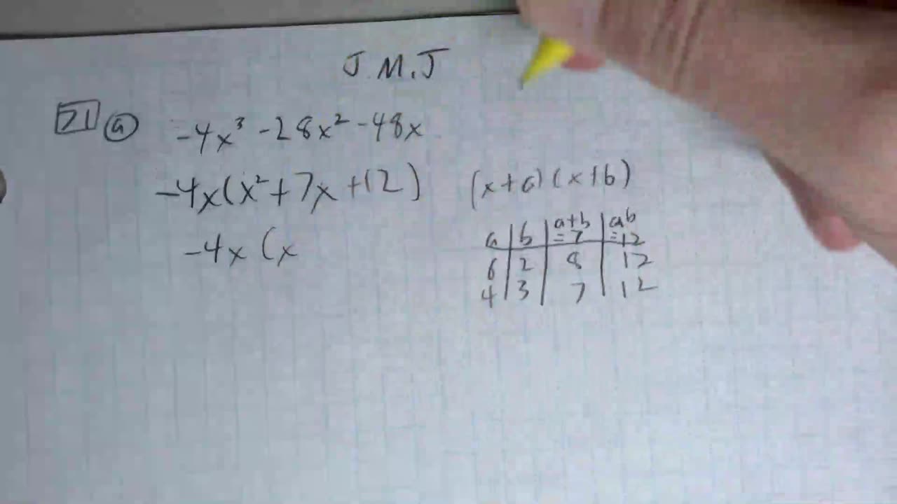 Saxon Algebra 1 Lesson 71 (a)