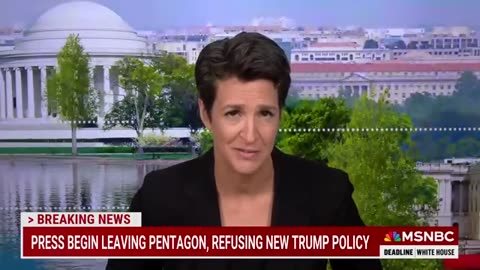 Maddow and Nicolle Wallace react as reporters walk out of Pentagon amid Hegseth’s press crackdown
