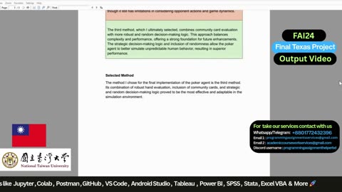 Student Work (Project) | FAI24 Final Project– Competitive Poker Agent Using Python & AI Logic | NTU