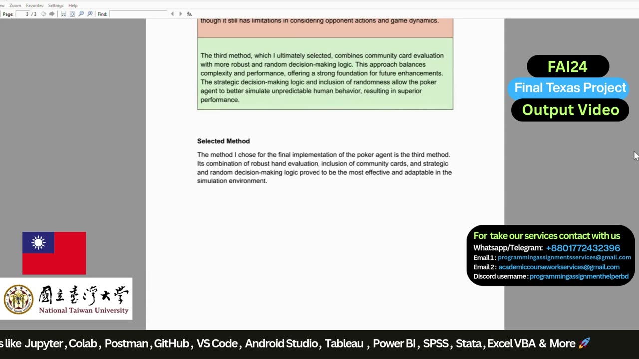Student Work (Project) | FAI24 Final Project– Competitive Poker Agent Using Python & AI Logic | NTU