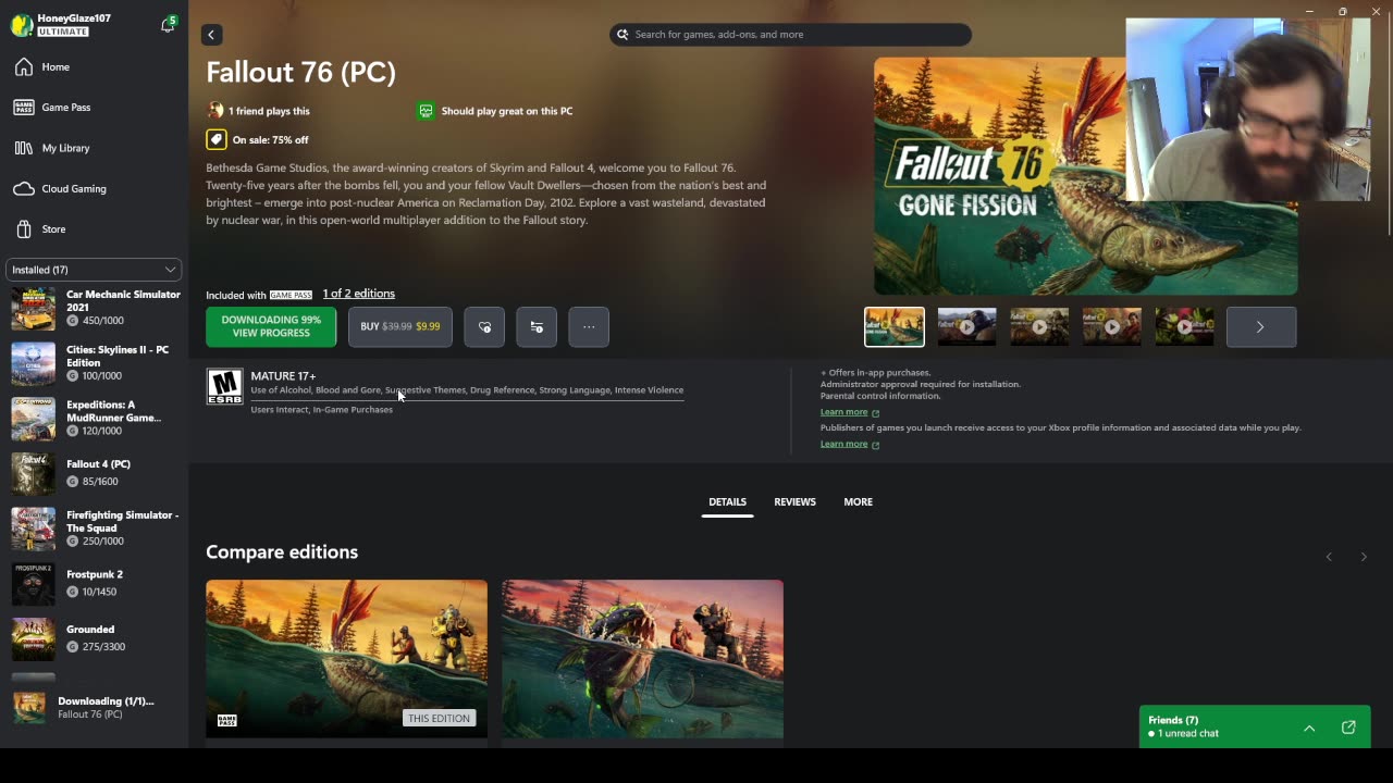 I have not played this game in years so I'm restarting Fallout 76