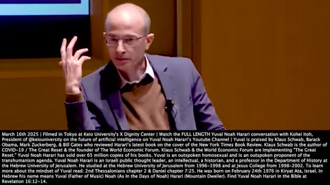 Yuval Noah Harari | "We Are Likely to See a Post-Human Financial System Very Soon. The Dollar Is Human Currency. Crypto Is a Post-Human Currency Produced By Algorithms." - March 16th 2025