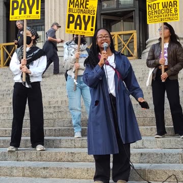 "Money for food and education, not for wars and deportations"