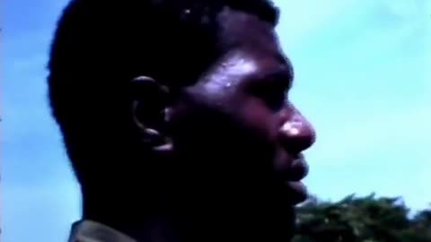 US Soldiers spray "Weed Killer" onto a riverbank without protective equipment.