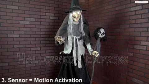 ANIMATED LUNGING HAGGARD WITCH