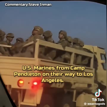 U.S. Marines from Camp Pendleton on their way to Los Angeles.
