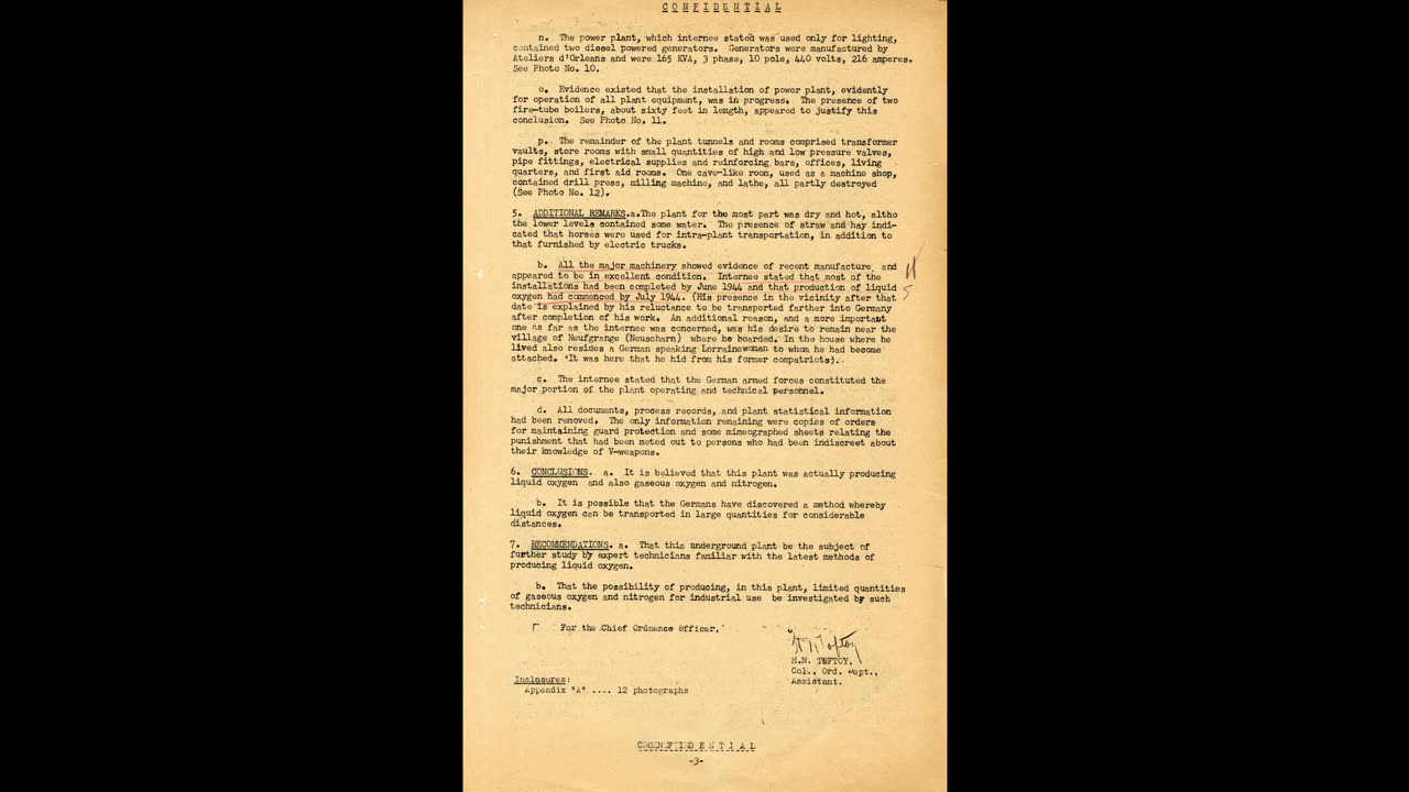 Underground Oxygen Plant for V-2 Rockets