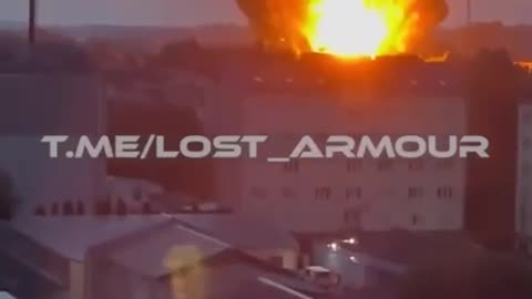 Russian cruise missiles hitting a target in the Lutsk area earlier