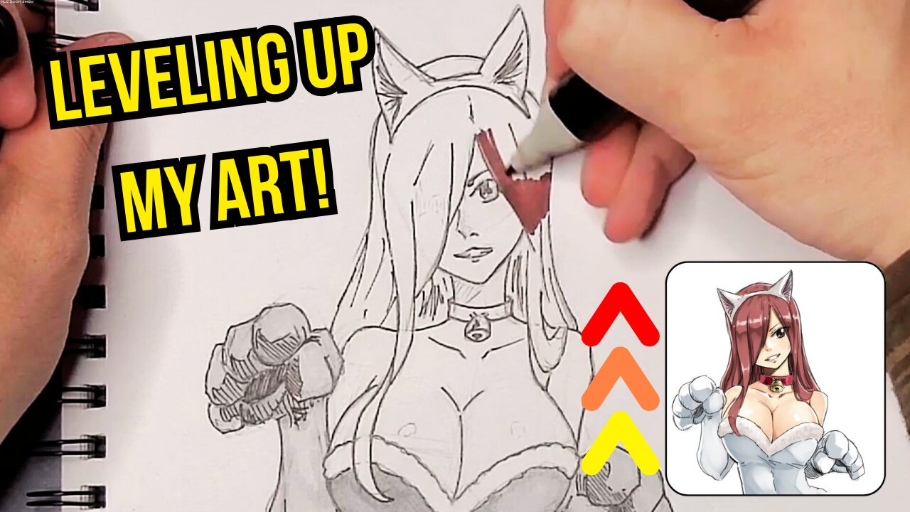 Erza Scarlet Fan Art from Fairy Tail | Drawing Practice Timelapse