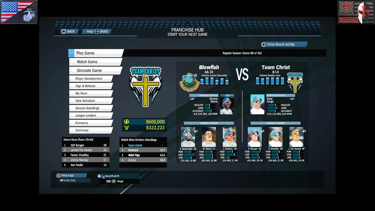 Based Sportsball 2025: Regular Season - Game #88 [Team Christ vs. Blowfish]