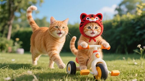 Mama Cat Toils to Raise Kittens – Cooks Big Meals, Knits Warm Clothes & Gives All Her Love!