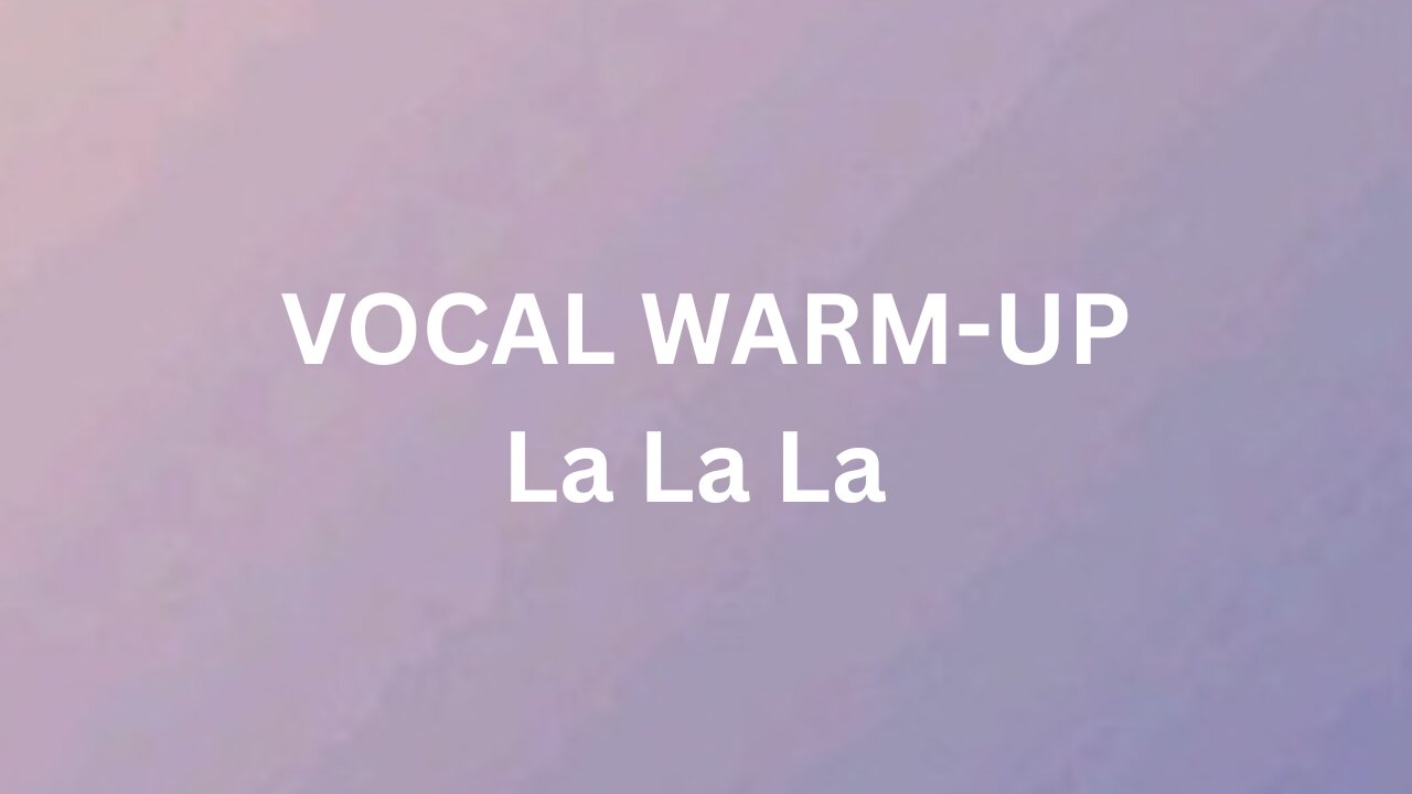Vocal Warm-up for vocal agility
