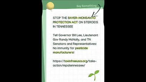 Nashville TN: Temporary win on HB809, immunity for pesticide manufacturers