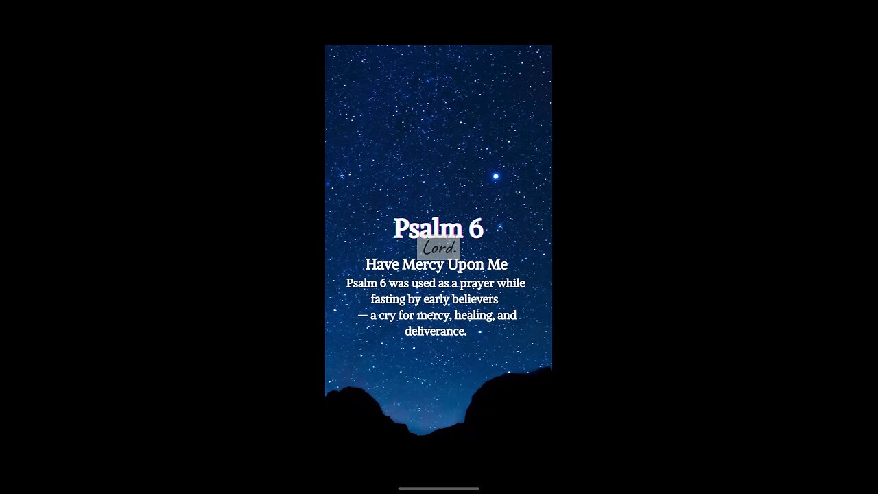 Psalm 6 prayed in fasting and obedience.We seek the Lord for healing, not Baalzebub.
