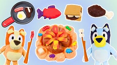 Bluey & Bingo Go On Play Doh Camping Adventure!