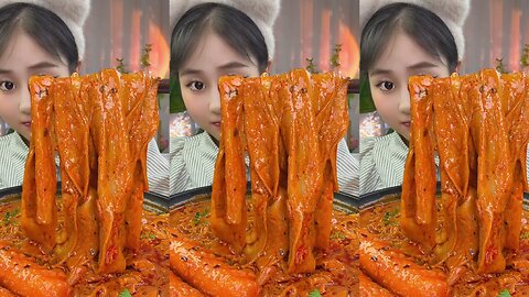 Insanely Spicy Tofu Skin Hot Pot 🌶🔥 | Rice Cakes & Chili Oil Broth | Mukbang ASMR