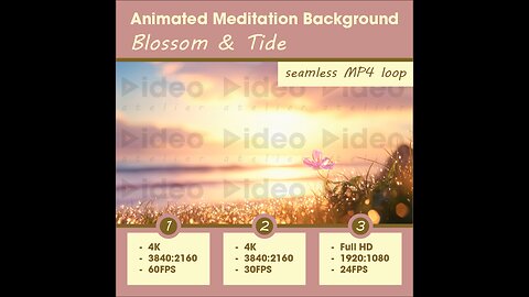 🌸Blossom & Tide • Therapeutic Meditation Relaxation Stress-Relief Low Stim 4K Seamless Ambient Calm