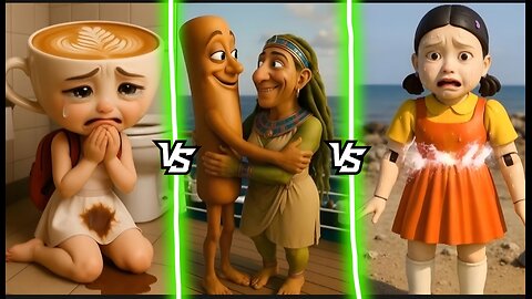 Tung tung Sahur VS Squid game VS Ballerina Cappuccino battle