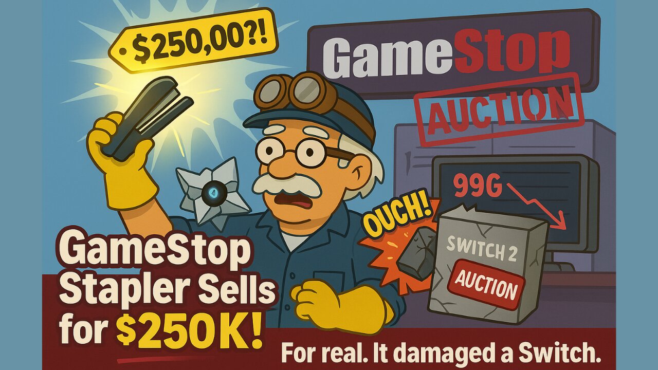 GameStop Stapler DESTROYS Switch 2 Console… Then Sells for $250,000?!