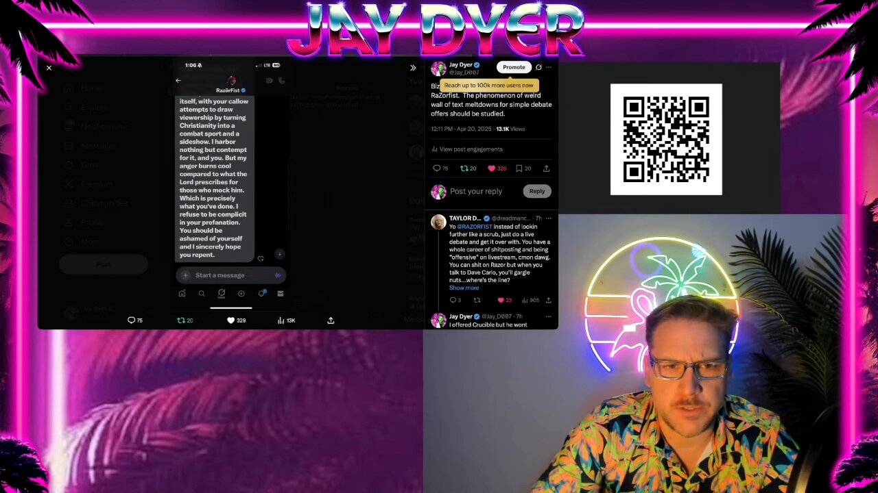 Jay Dyer Addresses the Razorfist Spergout and Dodge On X