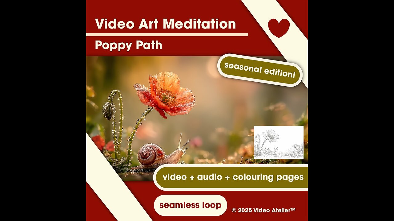 Video Art Meditation Relaxation Stress-Relief Coloring Pages Poppy Path Nature Ambient Music Anxiety