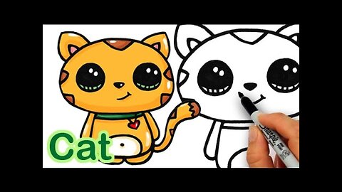 How to Draw a Cat - Cute and Simple