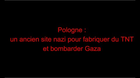 Pologne : un ancien site nazi pour fabriquer du TNT et bombarder Gaza
