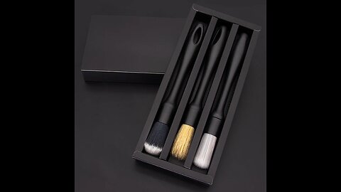 Car Detailing Brush Set, with 3 Types of Bristles, for Wheels, Interior, Leather, Trim