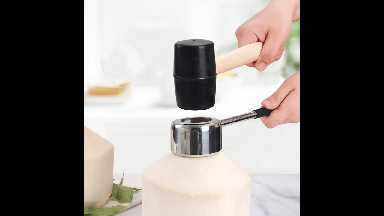 Coconut Opener Tool Set, with Super Safe & Easy to Use Design