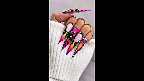 Black Flower Nail Art on Pink Nails 💅🌸 | Elegant Floral Nail Design 2025
