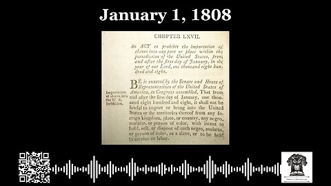 #OnThisDay January 1, 1808: A Legal Turning