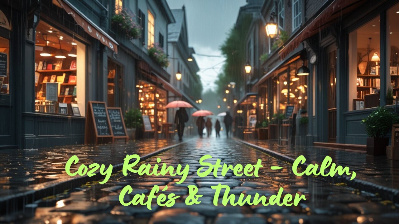 Cozy Rainy Street Ambience – 1 Hour of Calm Rain, Thunder & Relaxing Music