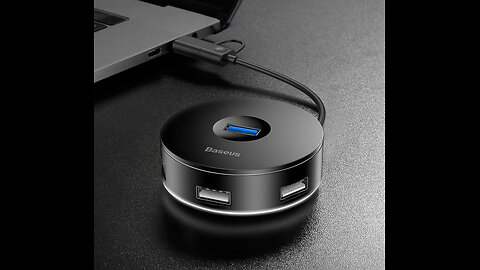 Portable 4-in-1 USB Hub, Type-C + USB A to One USB 3.0 & Three USB 2.0, with High-speed Transmission