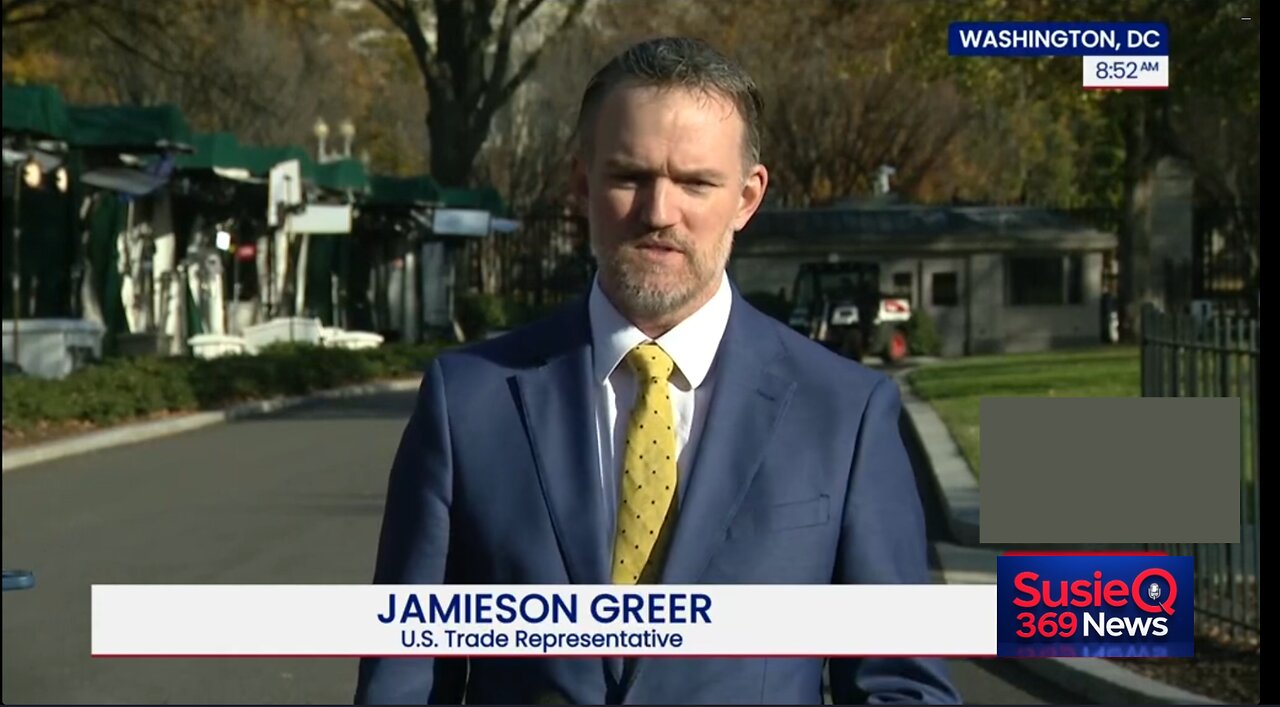 U.S. Trade Representative Jamieson Greer speaks to reporters