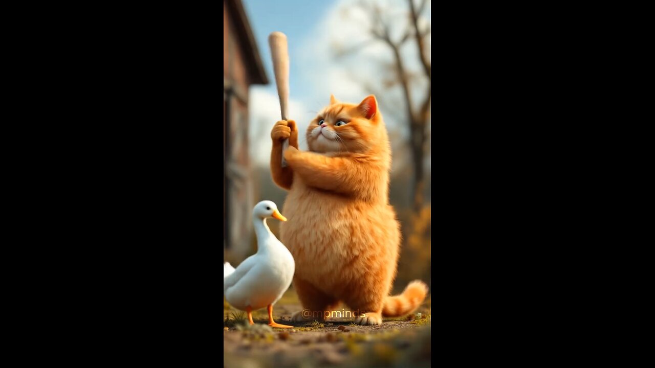 Cat wants to eat duck