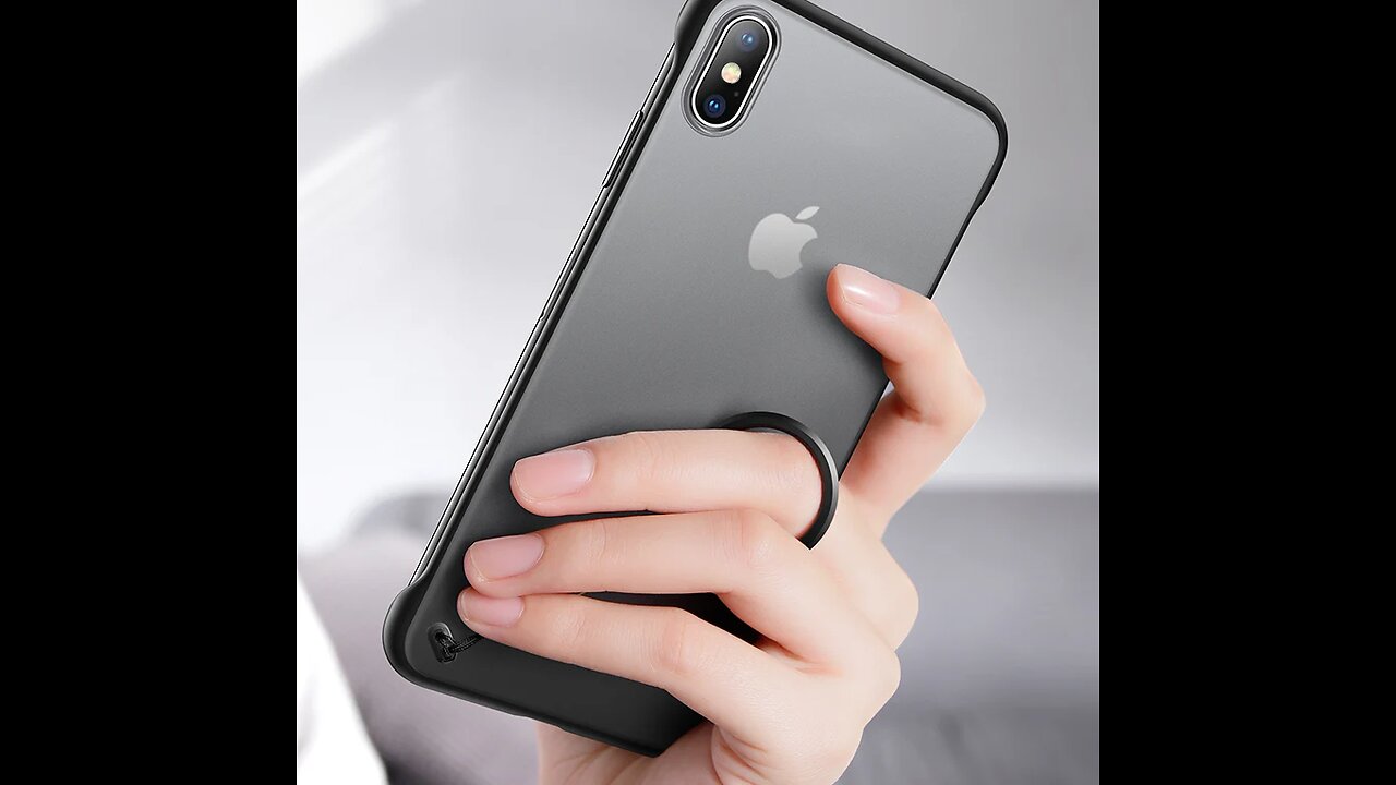 Transparent Frameless Matte Phone Case with Ring & Ultra Slim Design, for Various Models of iPhone