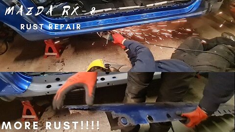 Restoring a rusty Mazda RX-8 - removing the driver-side sill/Rocker