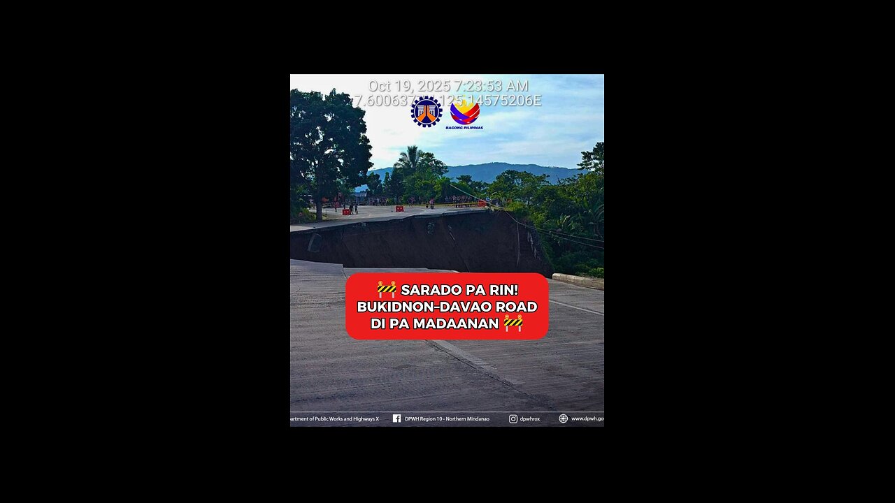 Road Collapse sa Bukidnon-Davao Highway