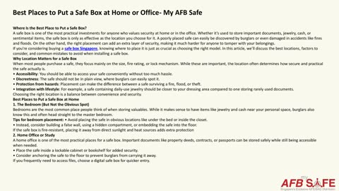 Best Places to Put a Safe Box at Home or Office- My AFB Safe