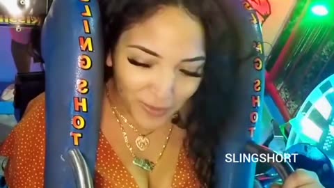 " Omg sling shot ride gone wild 😱! Funniest reaction ever!