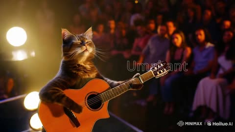 Cat Singing With Guitar