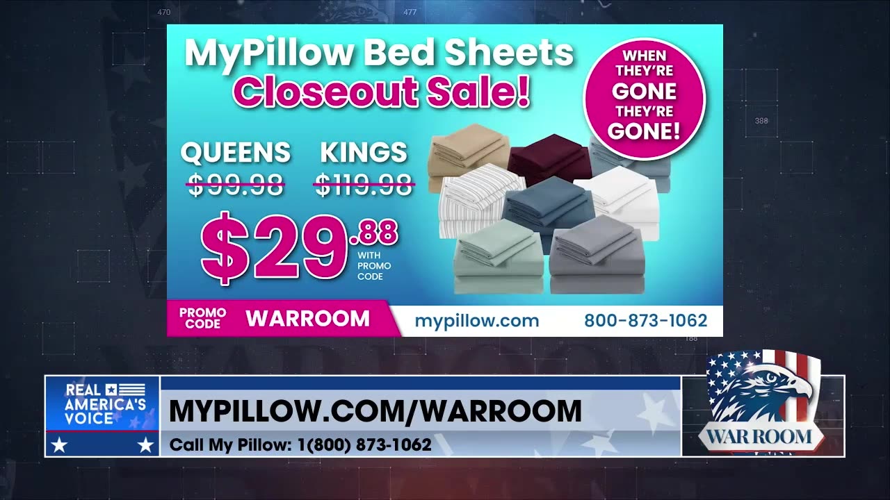Order The MyPillow Bed Sheets Closeout Sale Today! Use Promo Code WARROOM At MyPillow.com/warroom