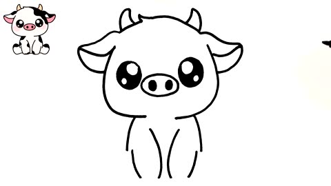 HOW TO DRAW A CUTE COW KAWAII EASY